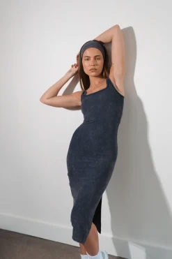 Cloud II™ Rib Basic Midi Dress - Oxford Washed