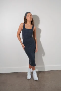 Cloud II™ Rib Basic Midi Dress - Oxford Washed