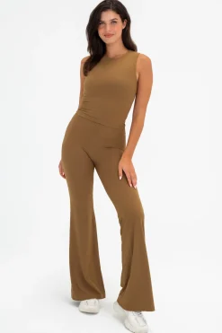 Cloud II™ Rib Cinch Wide Leg Trouser - Crocodile