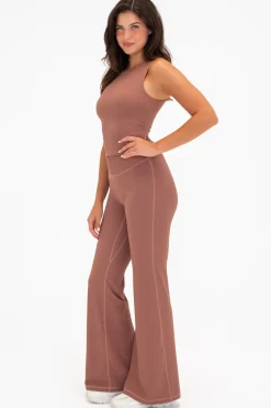 Cloud II™ Rib Cinch Wide Leg Trouser - Sepia