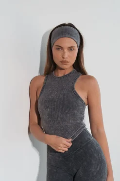 Cloud II™ Rib High Neck Tank - Iron Washed