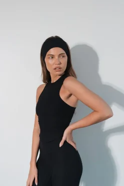 Cloud II™ Rib High Neck Tank - Midnight