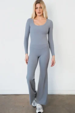 Cloud II™ Rib Wide Leg Trouser - Pebble