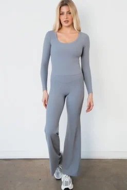 Cloud II™ Rib Wide Leg Trouser - Pebble