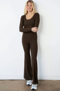 Cloud II™ Rib Wide Leg Trouser - Walnut