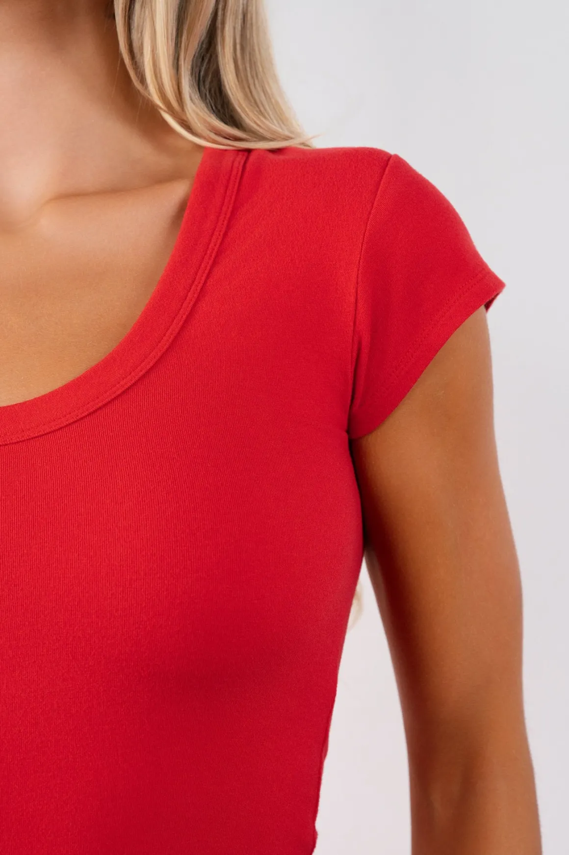 Vitality Basis® Scoop Tee - Poppy