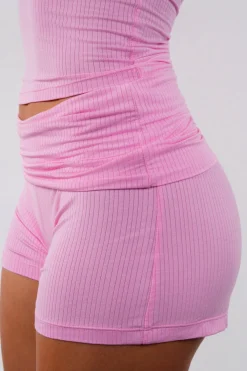 Vitality Float® Rib Foldover Short - Pink Frosting