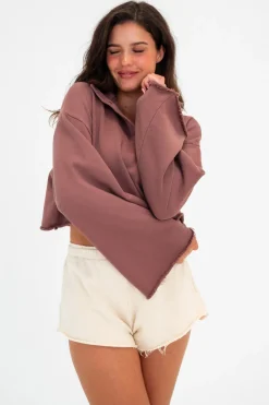 Vitality Homebody® Bell Sleeve Hoodie - Sepia Washed