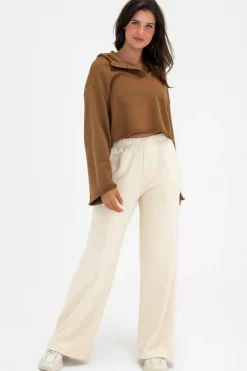 Vitality Homebody® Wide Leg Trouser - Ivory Washed