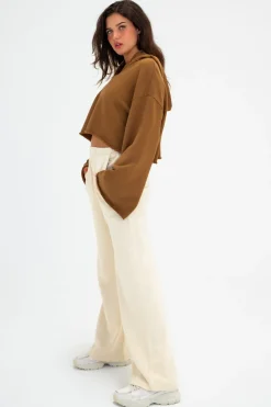 Vitality Homebody® Wide Leg Trouser - Ivory Washed