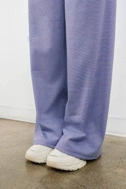 Vitality Microstripe Foldover Pant - Bluebird Microstripe