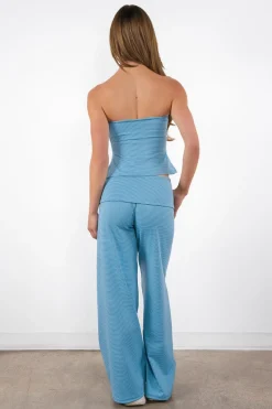 Vitality Microstripe Foldover Pant - Meadow Microstripe
