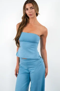 Vitality Microstripe Tube Top - Meadow Microstripe