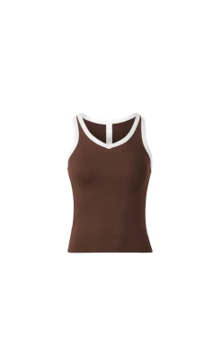 Vitality Motive® Racer Tank - Toffee Contrast