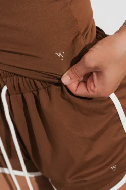 Vitality Motive® Racer Tank - Toffee Contrast