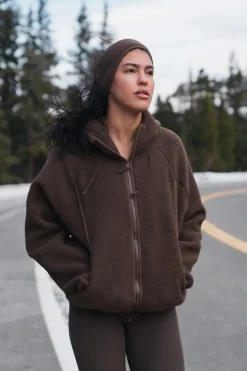 Vitality Polar Fleece Full Zip Hoodie - Toasted Walnut
