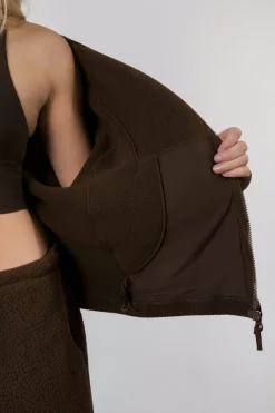 Vitality Polar Fleece Full Zip Hoodie - Toasted Walnut