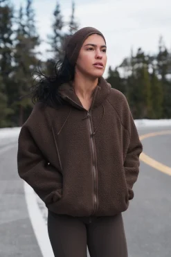 Vitality Polar Fleece Full Zip Hoodie - Toasted Walnut