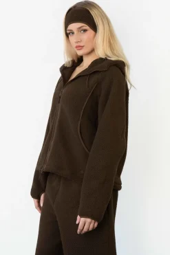 Vitality Polar Fleece Full Zip Hoodie - Toasted Walnut