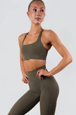 Vitality Pulse® Strappy Racer Bra - Coffee