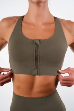 Vitality Pulse® Zip Bra - Coffee