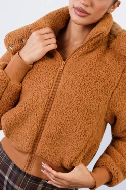 Vitality Teddy Bomber Jacket - Caramel