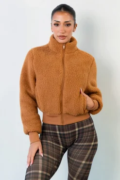 Vitality Teddy Bomber Jacket - Caramel