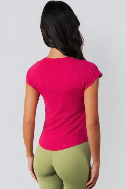 Vitality Whisper Raglan Tee - Passionfruit