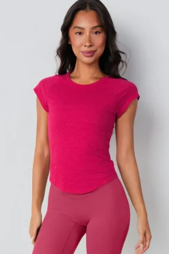 Vitality Whisper Raglan Tee - Passionfruit